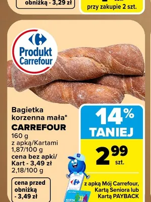 Bagietka korzenna mała Carrefour promocja w Carrefour