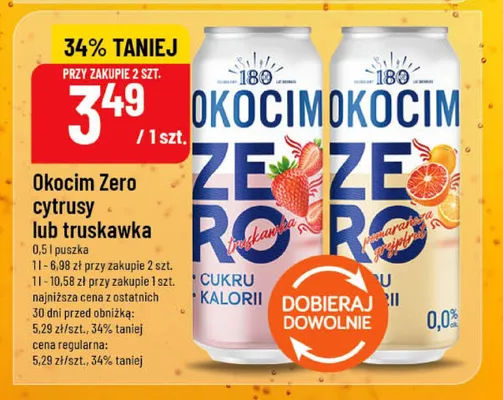 Piwo bezalkoholowe Okocim truskawka promocja w POLOmarket