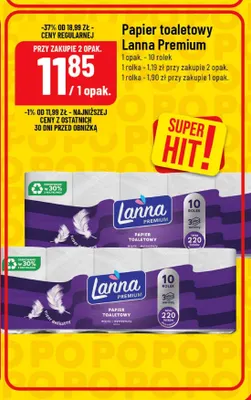 Papier toaletowy Lanna Premium 10-pak promocja w POLOmarket