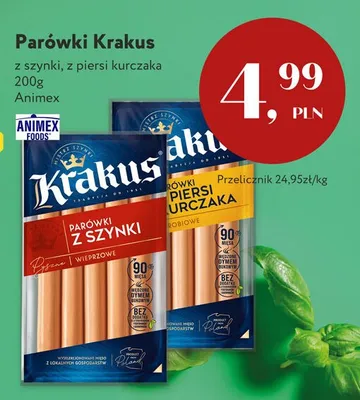 Parówki z piersi kurczaka Krakus promocja w Market Point