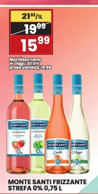 Wino bezalkoholowe Monte Santi Frizzante Strawberry 0% promocja w Wafelek