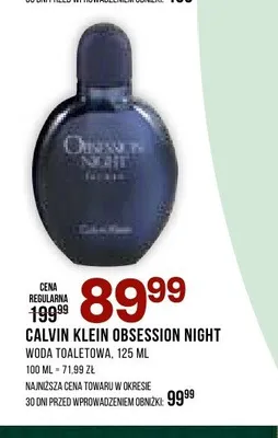 Woda toaletowa Calvin Klein Obsession Night promocja w Drogerie Natura