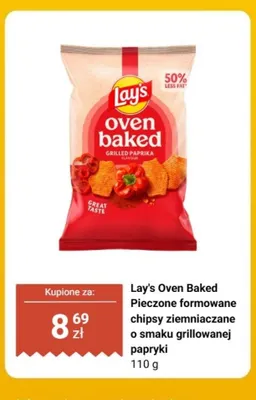 Chipsy ziemniaczane pieczone formowane Lay's Oven Baked o smaku grillowanej papryki promocja w Biedronka