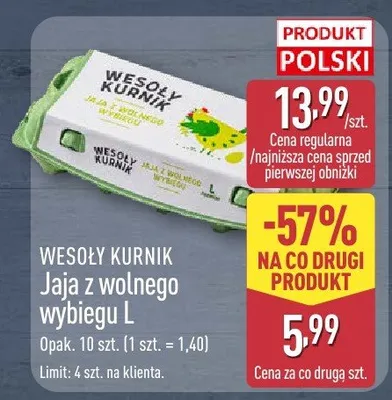 Jaja z wolnego wybiegu promocja w Aldi