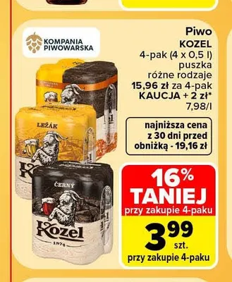 Piwo Kozel Ležák 4-pak promocja w Carrefour