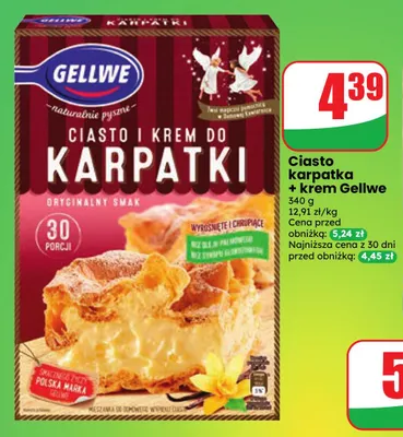 Ciasto karpatka + krem Gellwe promocja w Dino