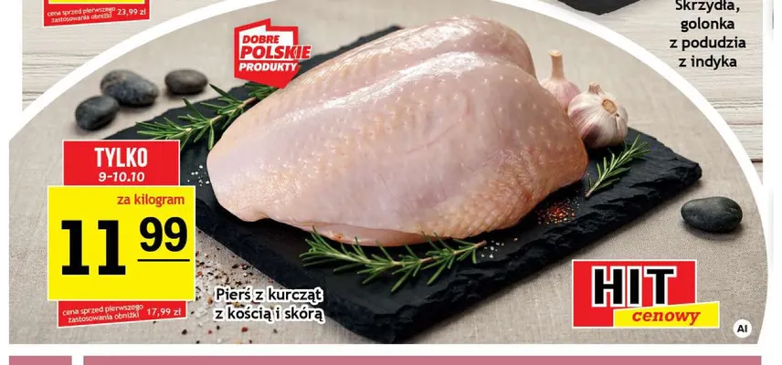 Pierś z kurcząt z kością i skórą promocja w Gram Market