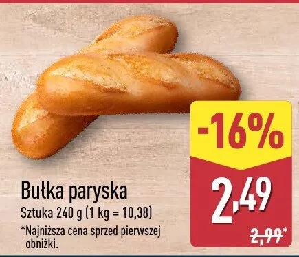 Bułka paryska promocja w Aldi
