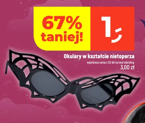 Okulary w kształcie nietoperza promocja w Dealz