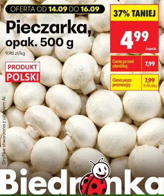 Pieczarki promocja w Biedronka