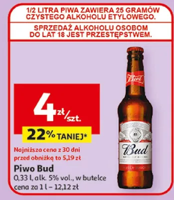 Piwo Bud promocja w Auchan