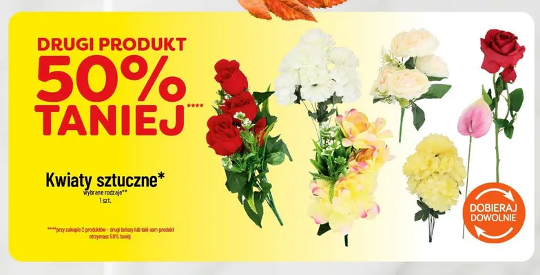 Kwiaty sztuczne promocja w POLOmarket