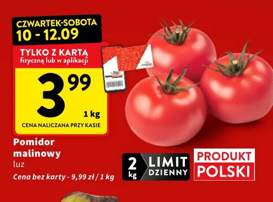 Pomidory malinowe promocja w Intermarche