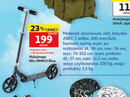 Hulajnoga Nils HM603 Blue promocja w Auchan