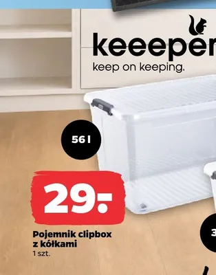 Pojemnik clipbox z kółkami Keeeper 56 l promocja w Netto