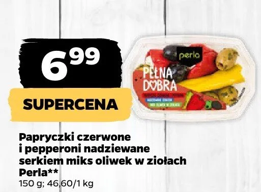 Papryczki czerwone i pepperoni nadziewane serkiem miks oliwek w ziołach promocja w Netto