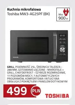 Kuchnia mikrofalowa Toshiba MW3-AG25PF (BK) 900W promocja w kakto.pl