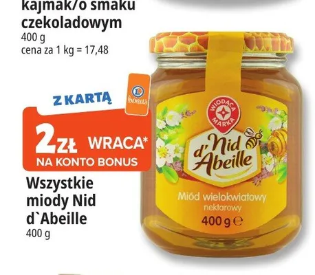 Miód wielokwiatowy nektarowy d'Nid Abeille promocja w Leclerc