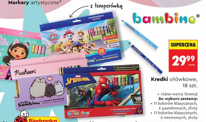 Kredki ołówkowe Bambino 18szt. promocja w Biedronka