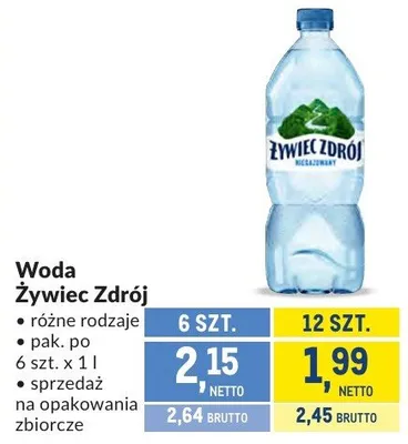 Woda Żywiec Zdrój promocja w Makro