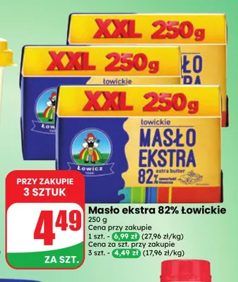 Masło ekstra Łowickie 82% promocja w Dino