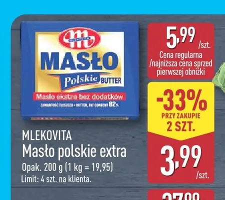 Masło polskie extra Mlekovita promocja w Aldi