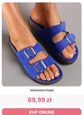 Klapki niebieskie Renee promocja w Renee