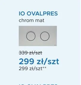 Przycisk spłukujący IO OVALPRESS chrom mat promocja w Blu Salony Łazienek