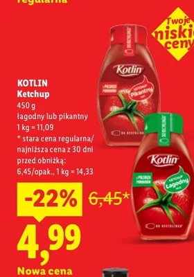 Ketchup łagodny Kotlin promocja w Lidl