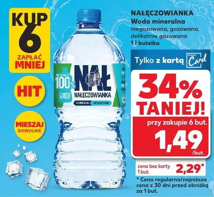 Woda mineralna gazowana 1l  promocja w Kaufland