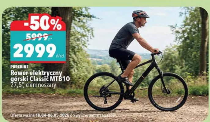 Rower elektryczny górski Classic MTB10 promocja w Biedronka