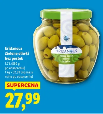 Zielone oliwki bez pestek promocja w Lidl