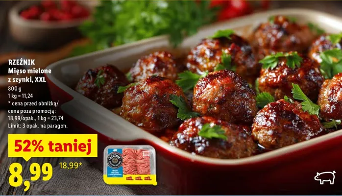Mięso mielone z szynki, XXL promocja w Lidl