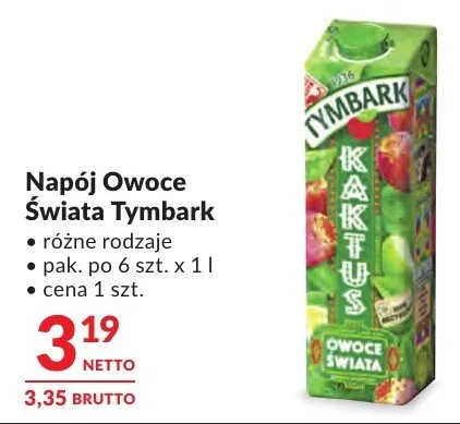 Napój Owoce Świata Tymbark promocja w Makro