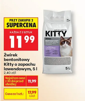 Żwirek bentonitowy o zapachu lawendowym promocja w Biedronka