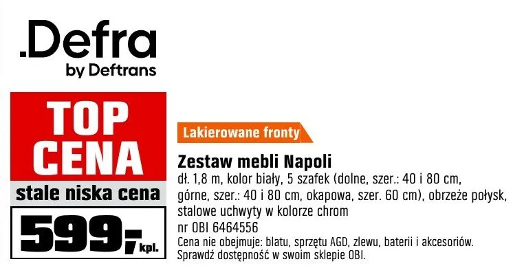 Zestaw mebli Napoli promocja w OBI