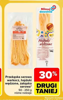 Przekąska serowa warkocz, hajduki wędzone, zakąska promocja w Carrefour Market