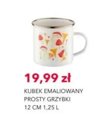 Kubek emaliowany prosty grzybki 12 cm 1,25 l promocja w Nela