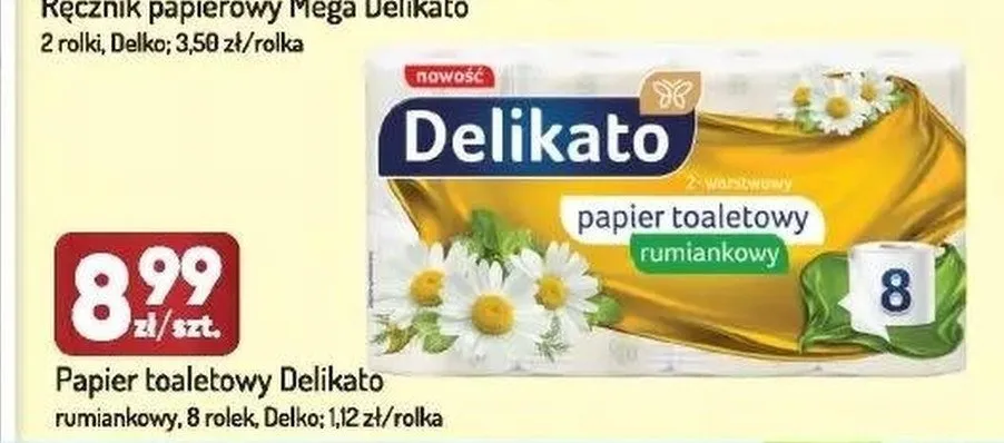 Papier toaletowy Delikato rumiankowy promocja w Avita