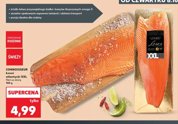 Łosoś atlantycki XXL filet ze skórą Connoisseur promocja w Kaufland