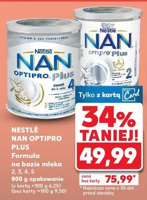 Formuła na bazie mleka Nan Optipro Plus 4 promocja w Kaufland