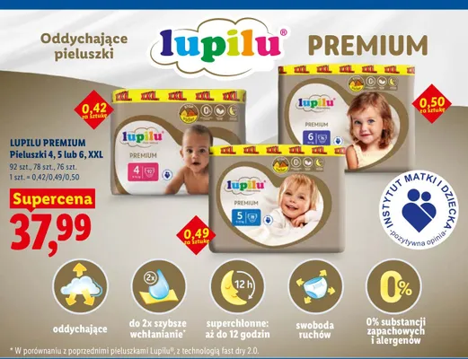 Pieluszki Lupilu Premium 6 XXL promocja w Lidl