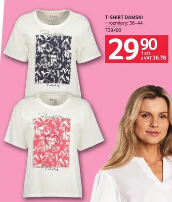 T-shirt damski rozmiar 36-44 promocja w Selgros