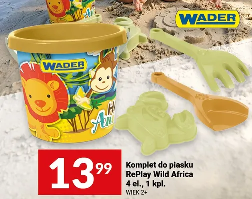 Komplet do piasku Wader RePlay Wild Africa 4 el. wiek 2+ promocja w Dzień Dziecka