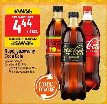 Napój gazowany różne rodzaje promocja w POLOmarket