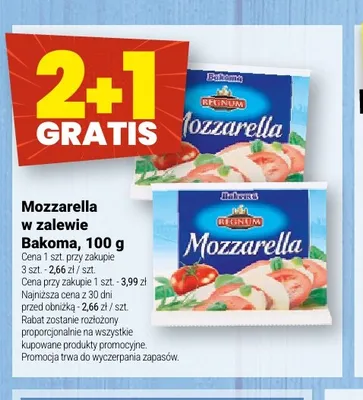 Mozzarella w zalewie Bakoma promocja w Twój Market