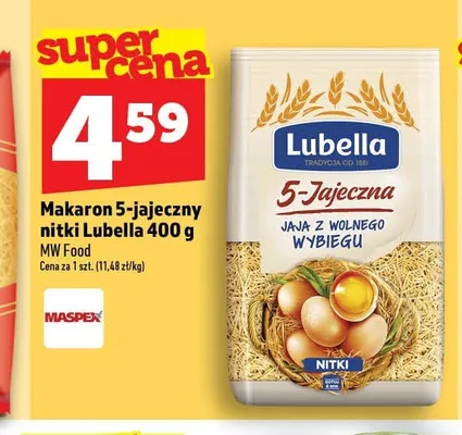 Makaron 5-jajeczny nitki Lubella promocja w TOPAZ