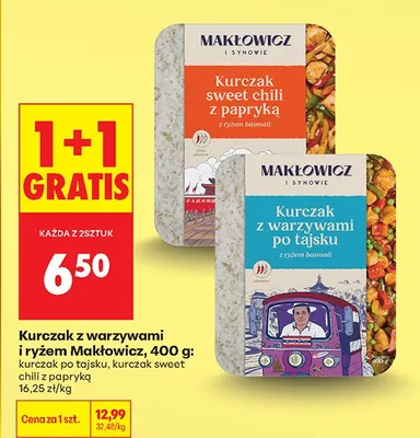 Kurczak z warzywami i ryżem sweet chilli z papryką promocja w Biedronka