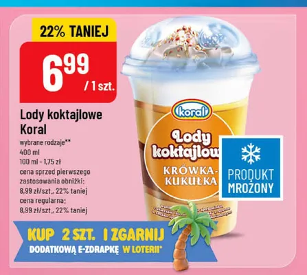 Lody koktajlowe Koral promocja w POLOmarket