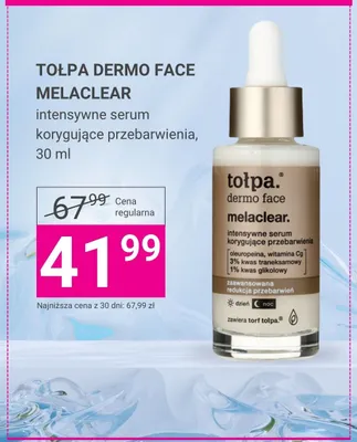Serum do twarzy Tołpa Dermo Face Melaclear intensywne korygujące przebarwienia promocja w Hebe